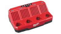 Milwaukee M12 C4 4 bay lader Li-Ion M12™ - 4932430554 - thumbnail