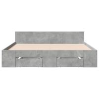 Bedframe met lades bewerkt hout betongrijs 120x190 cm - thumbnail