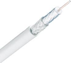 Coax kabel 90dB afgeschermd op rol 100m wit Coax kabel 90dB afgeschermd op rol 100m wit