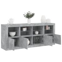 Dressoir met LED-verlichting 163x37x67 cm betongrijs - thumbnail