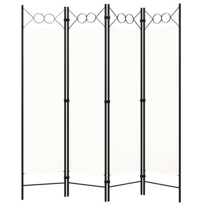 Kamerscherm met 4 panelen 160x180 cm wit