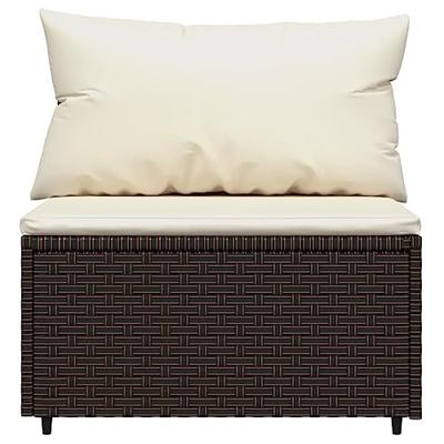 4-delige Loungeset met kussens poly rattan bruin 4-delige Loungeset met kussens poly rattan bruin