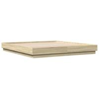 Bedframe bewerkt hout sonoma eikenkleurig 200x200 cm - thumbnail