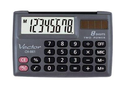 Vector Zakrekenmachine KAV CH-861, 8 cijfers, 87 x 58 mm, zwart