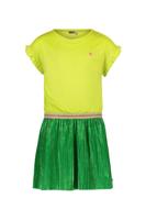 Like Flo Meisjes jurk glitter metallic - Lime groen - thumbnail