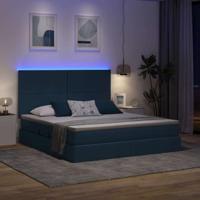 Opbergbed met LED met matras Blauw 160 x 200 cm Polyester - thumbnail