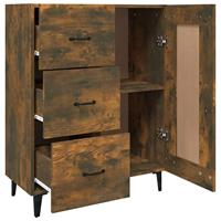 Dressoir 69,5x34x90 cm bewerkt hout gerookt eikenkleurig - thumbnail