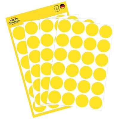Avery-Zweckform 3007 Etiketten voor markeringspunten Ø 18 mm Geel 96 stuk(s) Permanent hechtend Papier Avery-Zweckform 3007 Etiketten voor markeringspunten Ø 18 mm Geel 96 stuk(s) Permanent hechtend Papier