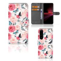 Sony Xperia 1 III Hoesje Butterfly Roses - thumbnail