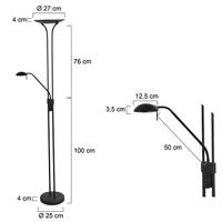 Mexlite Vloerlamp Biron H 180 cm DIM zwart - thumbnail