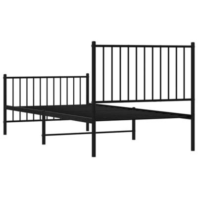 Bedframe met hoofd- en voeteneinde metaal zwart 90x200 cm