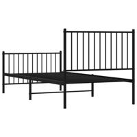 Bedframe met hoofd- en voeteneinde metaal zwart 90x200 cm - thumbnail