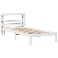 Bedframe met hoofdeinde zonder matras 90x200 cm wit - thumbnail