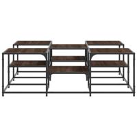 Salontafel 121x121x40 cm bewerkt hout bruineikenkleurig - thumbnail