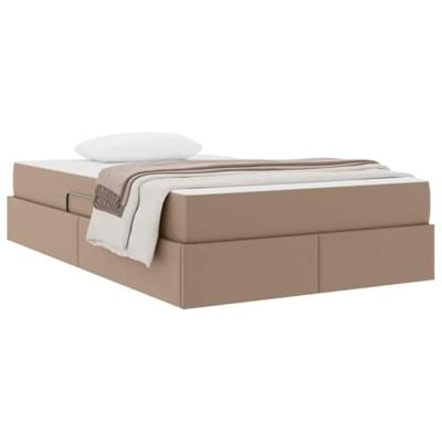 Opbergbed met matras Cappuccino 120 x 200 cm Nep Leer