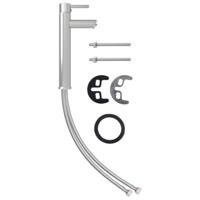 VidaXL Wastafel met kraan en pop-up afvoer gehard glas goudkleurig - thumbnail