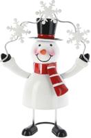 Sneeuwpop metaal 18 cm - thumbnail