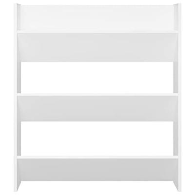Wandschoenenkast 80x18x90 cm bewerkt hout wit - thumbnail