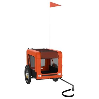 Hondenfietstrailer oxford stof en ijzer oranje en zwart Hondenfietstrailer oxford stof en ijzer oranje en zwart