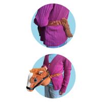 Johntoy Holly horse paardenhoofd lichtbruin met elastiek - thumbnail