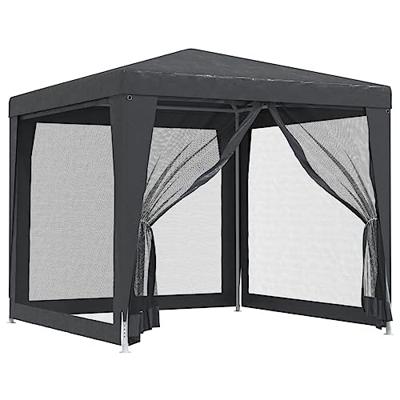 Partytent met 4 mesh zijwanden 2,5x2,5 m HDPE antracietkleurig - thumbnail