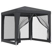 VidaXL Partytent met 4 mesh zijwanden 2,5x2,5 m hdpe antracietkleurig - thumbnail