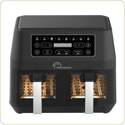 Dieetfriteuse - LITTLE BALANCE - 8765 - Crousty light duo - 9 L - 2460 W - 9 programma's - Zwart
