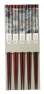 Bruine Eetstokjes met Figuur - Set van 5 paar