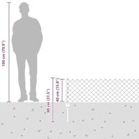 VidaXL Hek met paal zilver 0,4 x 25 m staal - thumbnail