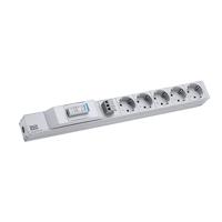 Bachmann 800.2949 Stekkerdoos 19 inch 5-voudig Grijs Randaarde stekker 1 stuk(s) - thumbnail