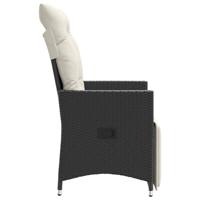 Tuinstoelen 2 st verstelbaar met kussens poly rattan zwart - thumbnail