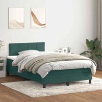 Boxspring met matras fluweel donkergroen 120x220 cm - thumbnail