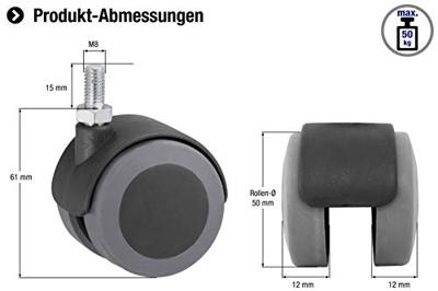 Metafranc Dubbel Wiel Parket 50Mm M8 W - WU0800330