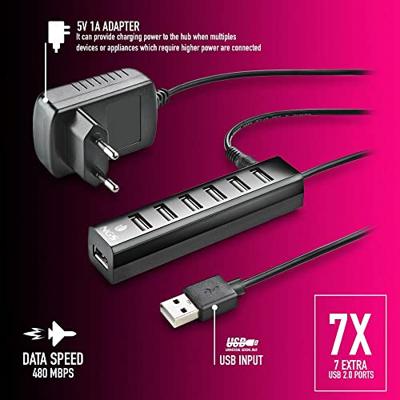 Hub USB NGS IHUB7 TINY Zwart Hub USB NGS IHUB7 TINY Zwart
