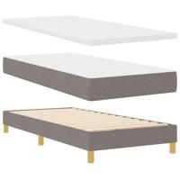 Boxspringbed met matras met hoofdeinde Taupe 90 x 200 cm Stof - thumbnail