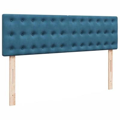 Ottoman bed met matras en LED's 140x200cm fluweel donkerblauw