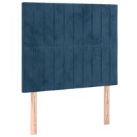 Boxspring met matras fluweel donkerblauw 80x200 cm - thumbnail