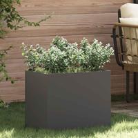 VidaXL Tuin bloempot zwart 50 x 32 x 40 cm koudgewalst staal - thumbnail