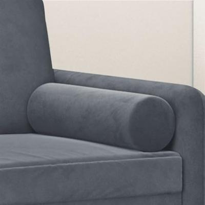 VidaXL Sierkussens 2 st 15x50 cm fluweel donkergrijs