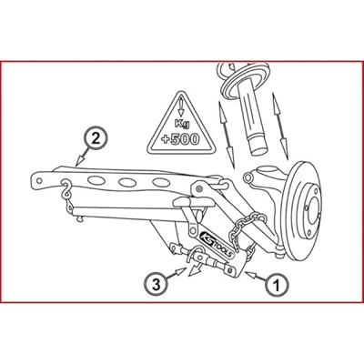 KS Tools 700.1495 Universele ashefboom met ketting, 960mm