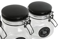 Set van 4 Potjes Home ESPRIT Zwart Metaal Kristal 2 L 11,4 x 11,4 x 26,7 cm - thumbnail