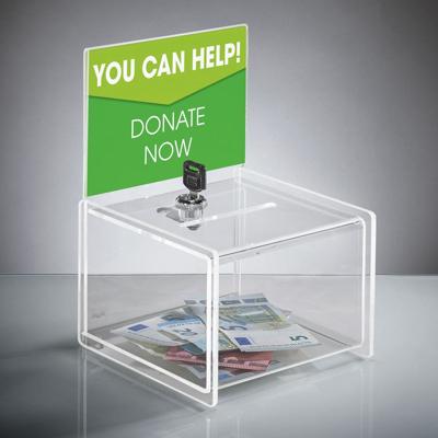Sigel Actiebox met gleuf en slot VA151 Transparant (b x h x d) 15 x 15 x 21.2 cm 1 stuk(s) Sigel Actiebox met gleuf en slot VA151 Transparant (b x h x d) 15 x 15 x 21.2 cm 1 stuk(s)