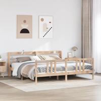 Bedframe met hoofdbord massief grenenhout 180x200 cm - thumbnail