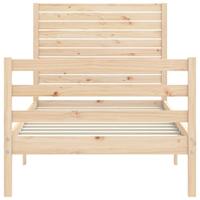 Bedframe met hoofdbord massief hout - thumbnail
