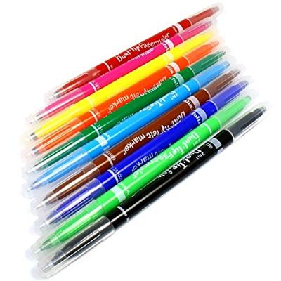 Set van 10 stiften met dubbele punt FOLIA meerkleurig