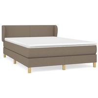 Boxspring met matras stof taupe 140x200 cm - thumbnail