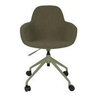 Zuiver Bureaustoel 'Albert Kuip' Met armleuning, Bouclé, kleur Groen - thumbnail