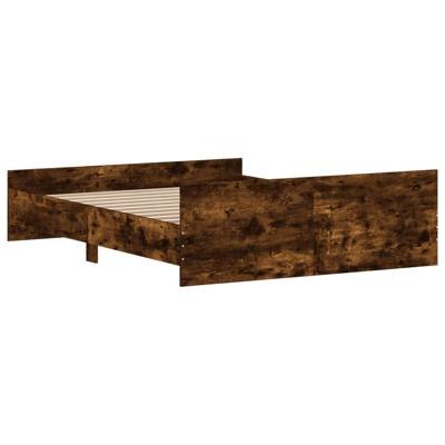 Bedframe met hoofd- en voeteneinde gerookt eiken 140x200 cm