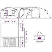 Tunneltent 5-persoons waterdicht groen - thumbnail