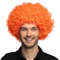 Afro pruik oranje - thumbnail